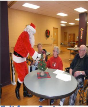 Residents with Santa